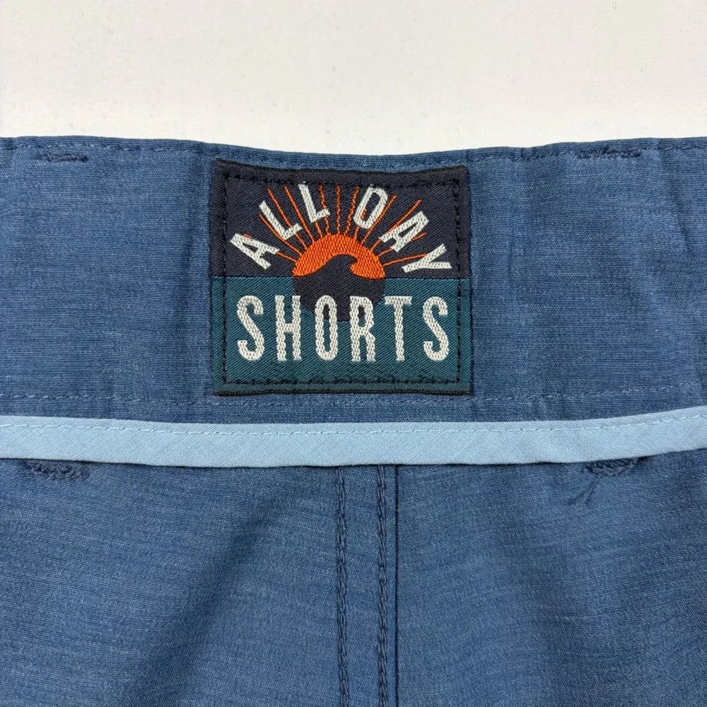 Faherty All Day Shorts Mens 40 Recycled Stretch Hybrid Slate Blue Performance